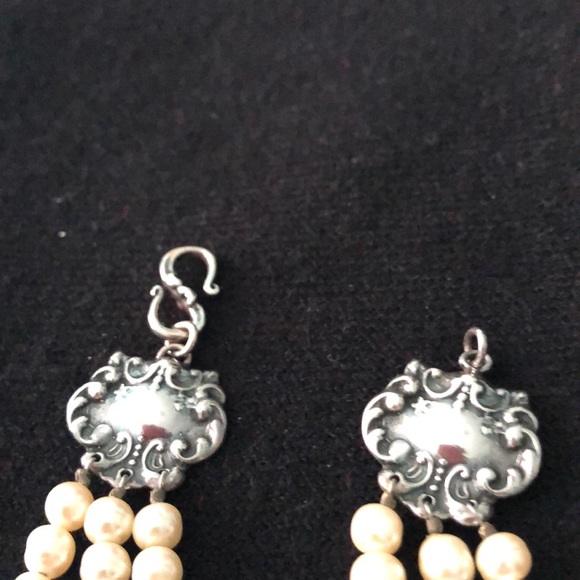 Pearl and silver necklace - Picture 3 of 3